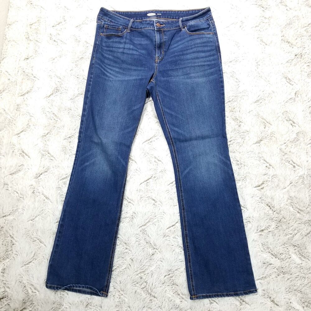 Old Navy Womens Jeans 14/32 Blue Boot Cut Dark Wash Denim